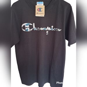 Men's Champion Black Heritage Tee